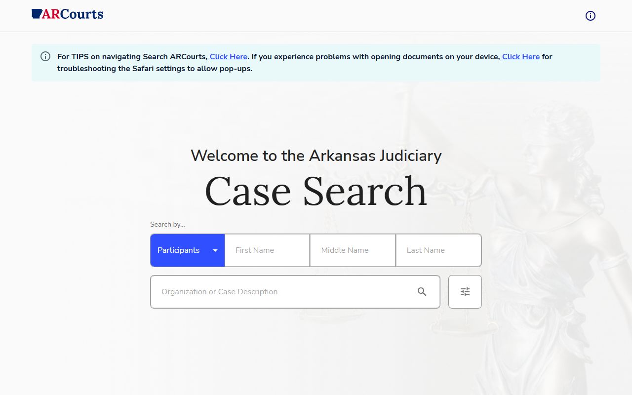 Washington County court records after arrest Arkansas case search portal